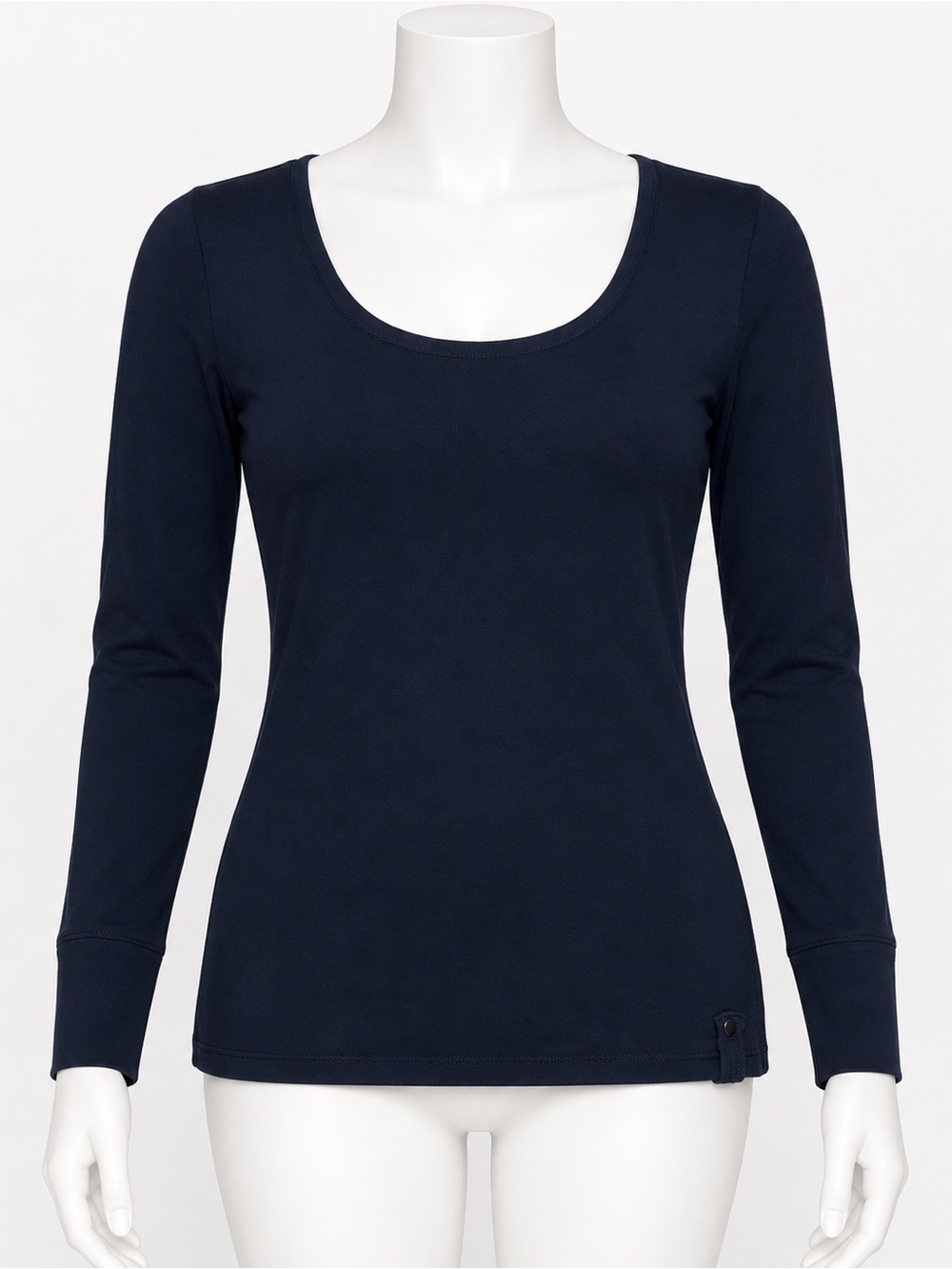 Kenneth Cole Reaction Scoop Neck Long-Sleeve Top - Navy